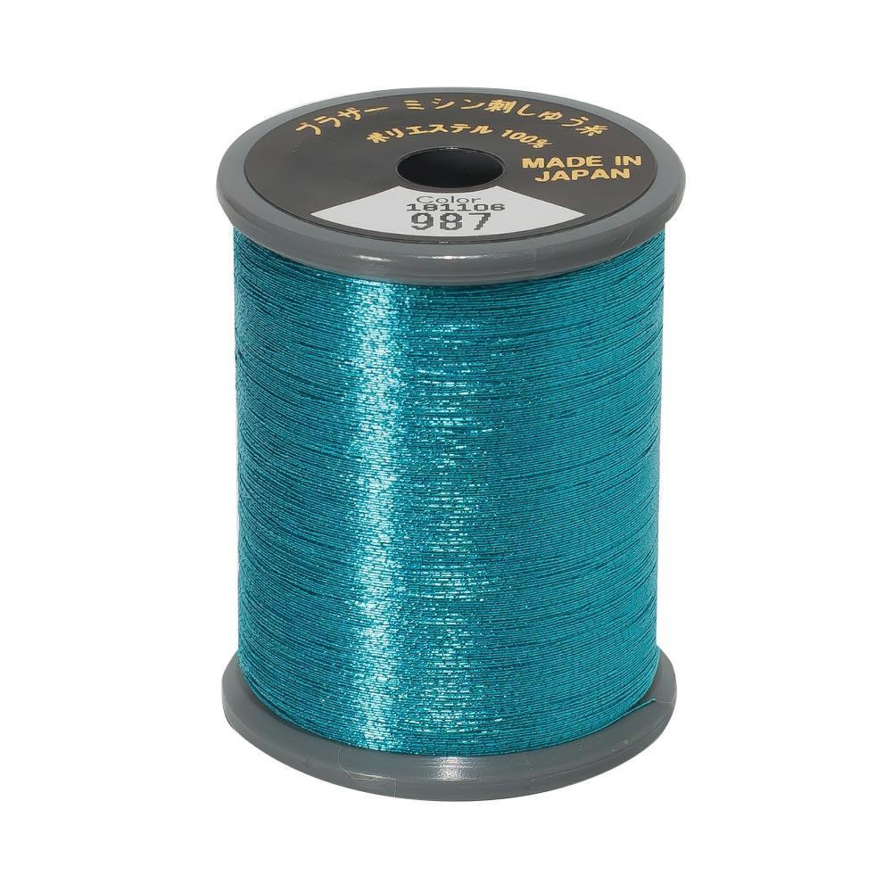 Brother Metallic Embroidery Thread - 987 Light Blue - 300 metres