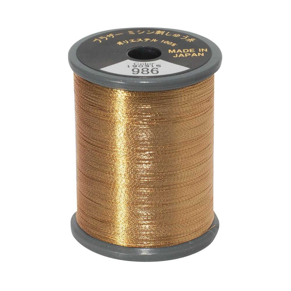 Brother Metallic Embroidery Thread - 986 Copper - 300 metres