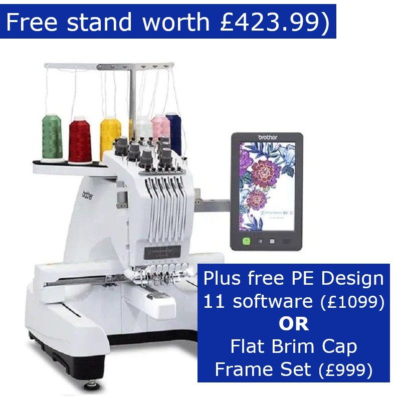 Brother Entrepreneur PR680W - free stand plus EITHER PED11 software OR Flat Brim Cap Frame set