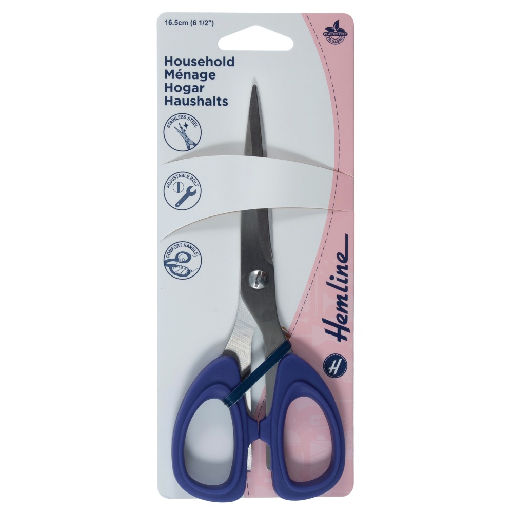 Household Scissors - 16.5cm / 6 ½” - Soft Grip Handle (Hemline)