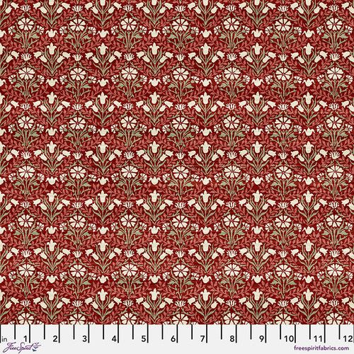 *COMING SOON - NOT YET AVAILABLE TO PURCHASE* - Morris & Co - Cotswolds Holiday - Bellflowers (Red) - PWWM021.RED - Free Spirit