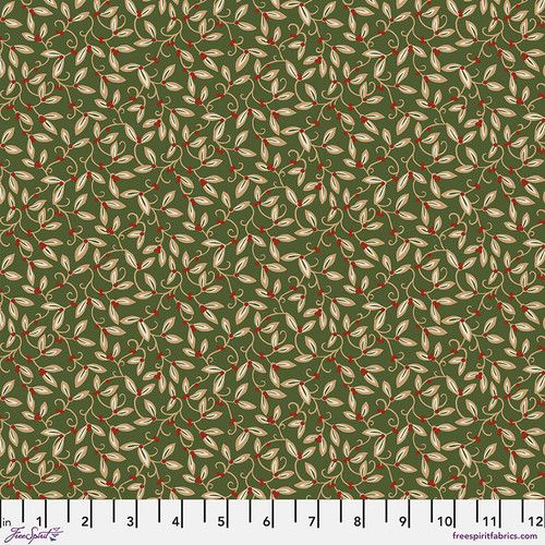 *COMING SOON - NOT YET AVAILABLE TO PURCHASE* - Morris & Co - Cotswolds Holiday - Mistletoe (Green) - PWWM095.GREEN - Free Spirit