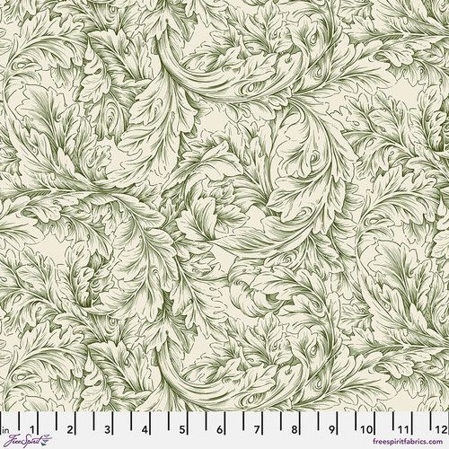 *COMING SOON - NOT YET AVAILABLE TO PURCHASE* - Morris & Co - Cotswolds Holiday - Small Acanthus Scroll (Green) - PWWM096.GREEN