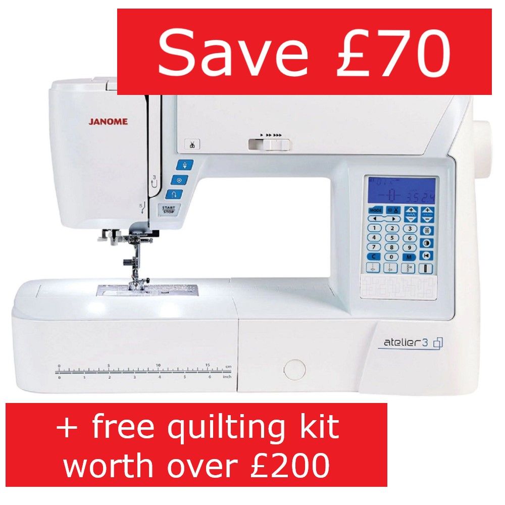 Janome Atelier 3 - save £70 + free quilting accessory kit worth over £200