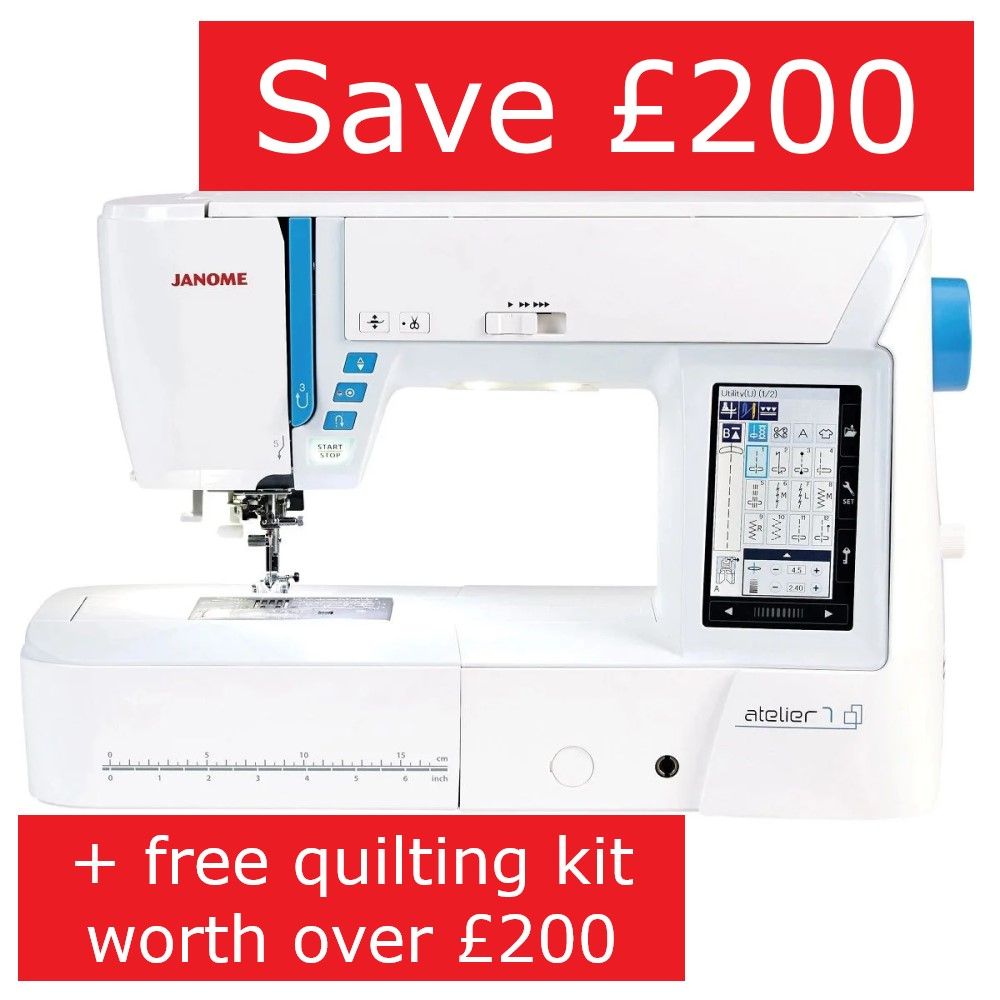 Janome Atelier 7 - save £200 + free quilting accessory kit worth over £200