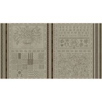 Moda - Charfarcani - Linen Embroidery Sampler Panel - MC13859 12L (Stone) - 24" panel