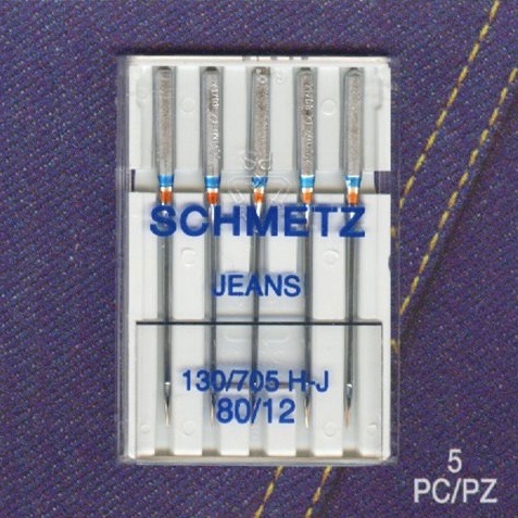 <!--008-->Jeans / Denim Needles - Size 80/12 - Pack of 5 - Schmetz