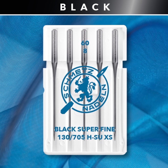 <!--025-->Black Super Fine Needles - Size 60/8 - Pack of 5 - Schmetz