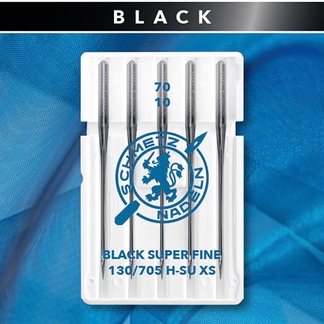 <!--025-->Black Super Fine Needles - Size 70/10 - Pack of 5 - Schmetz