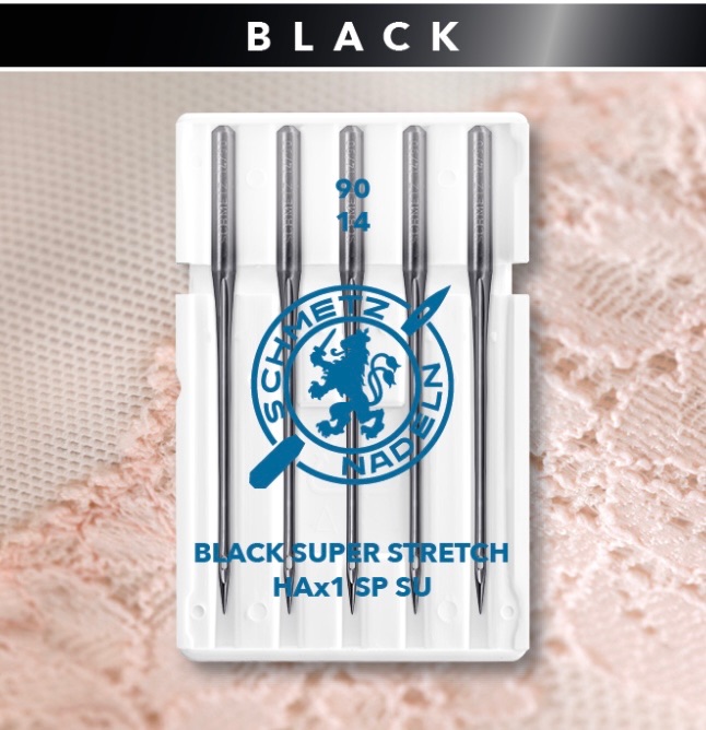 <!--045-->Black Super Stretch Needles - Size 90/14 - Pack of 5 - Schmetz