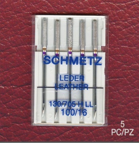 Leather Needles (LL - twist point)- Size 100/16 - Pack of 5 - Schmetz