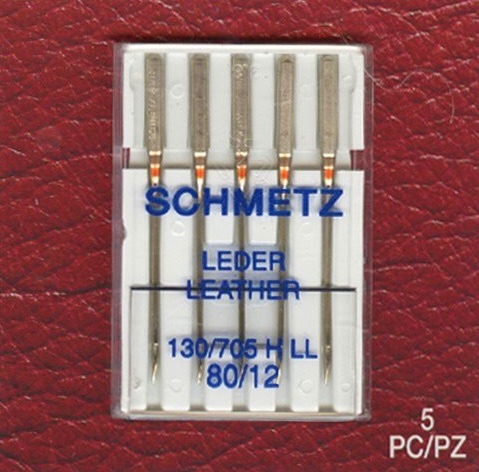Leather Needles (LL - twist point)- Size 80/12 - Pack of 5 - Schmetz