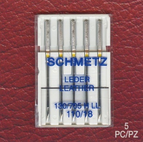 Leather Needles (LL - twist point)- Size 110/18 - Pack of 5 - Schmetz