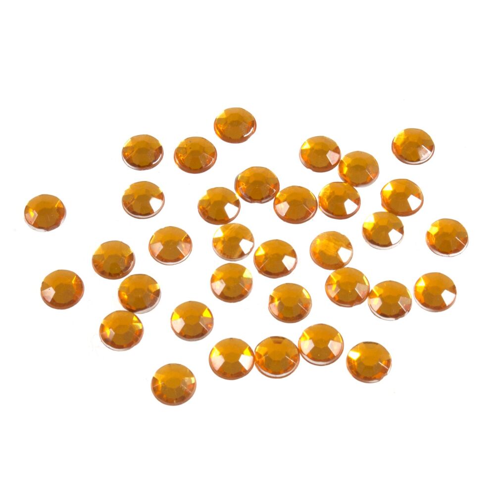 Acrylic Stones - Glue-On - Round - 7mm - Gold - Trimits (B6014/4) AVAILABLE WHILST STOCKS LAST