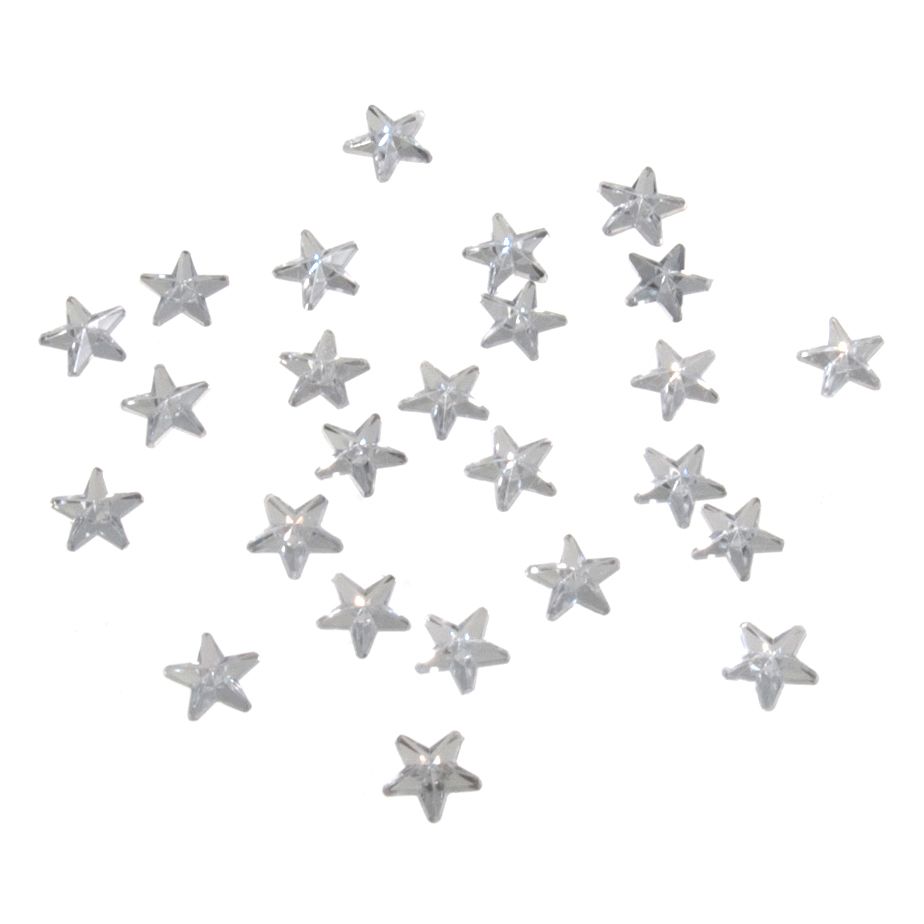 Acrylic Stones - Glue-On - Star - 6mm - Clear - Trimits (B6042/1) AVAILABLE