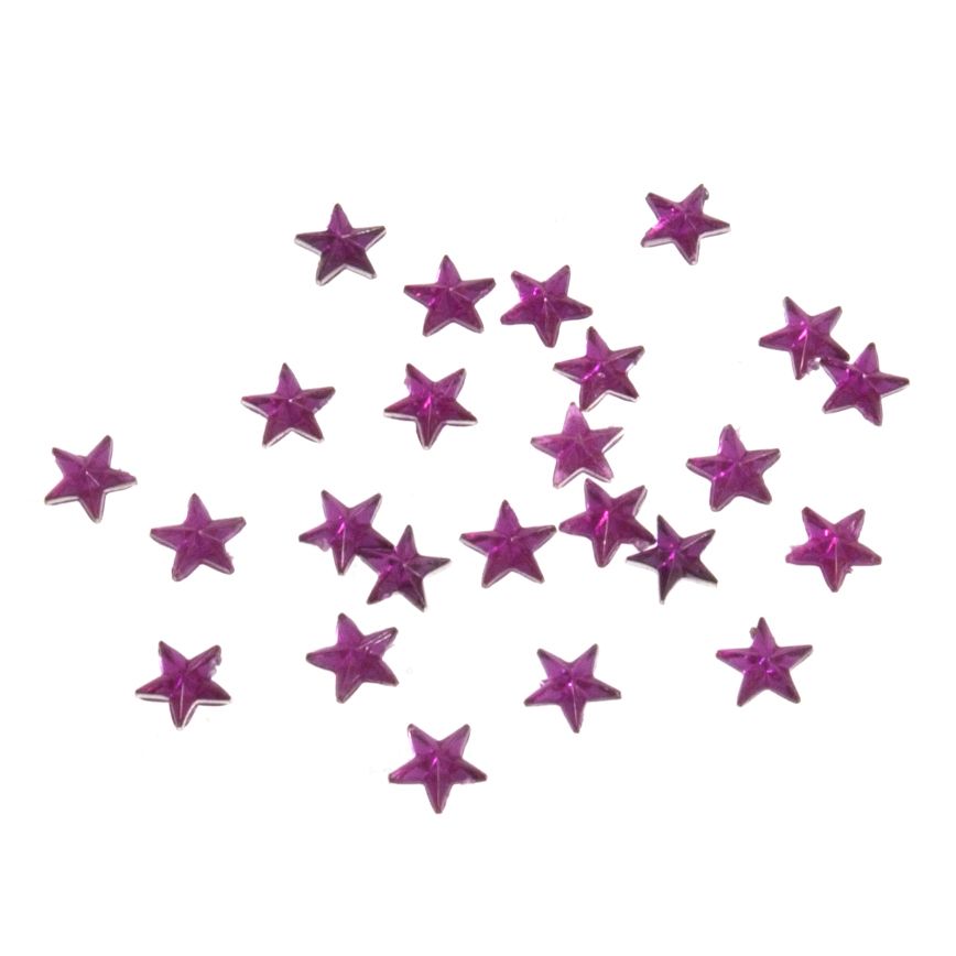 Acrylic Stones - Glue-On - Star - 6mm - Cerise - Trimits (B6042/7) AVAILABLE WHILST STOCKS LAST