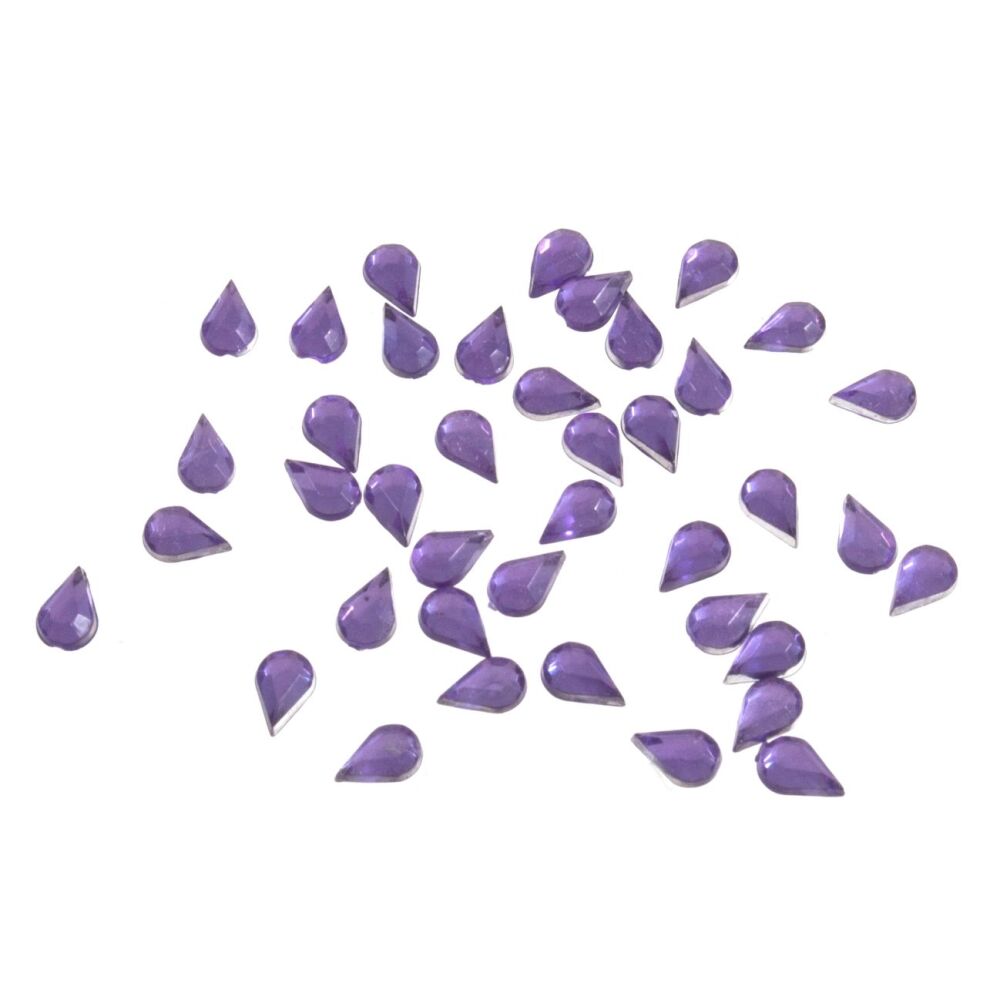 Acrylic Stones - Glue-On - Teardrop - 4mm x 6mm - Lilac - Trimits (B6040/11)