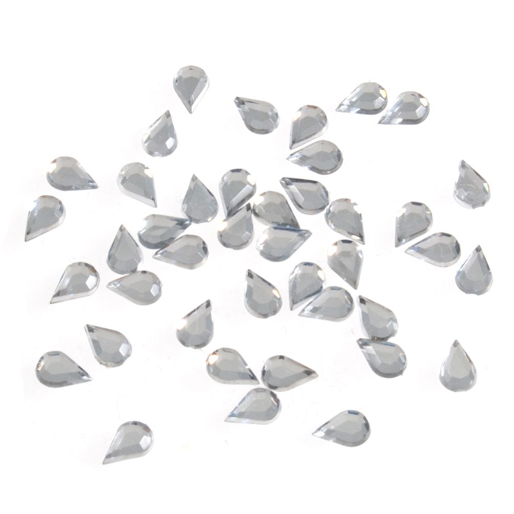 Acrylic Stones - Glue-On - Teardrop - 4mm x 6mm - Clear - Trimits (B6040/1)