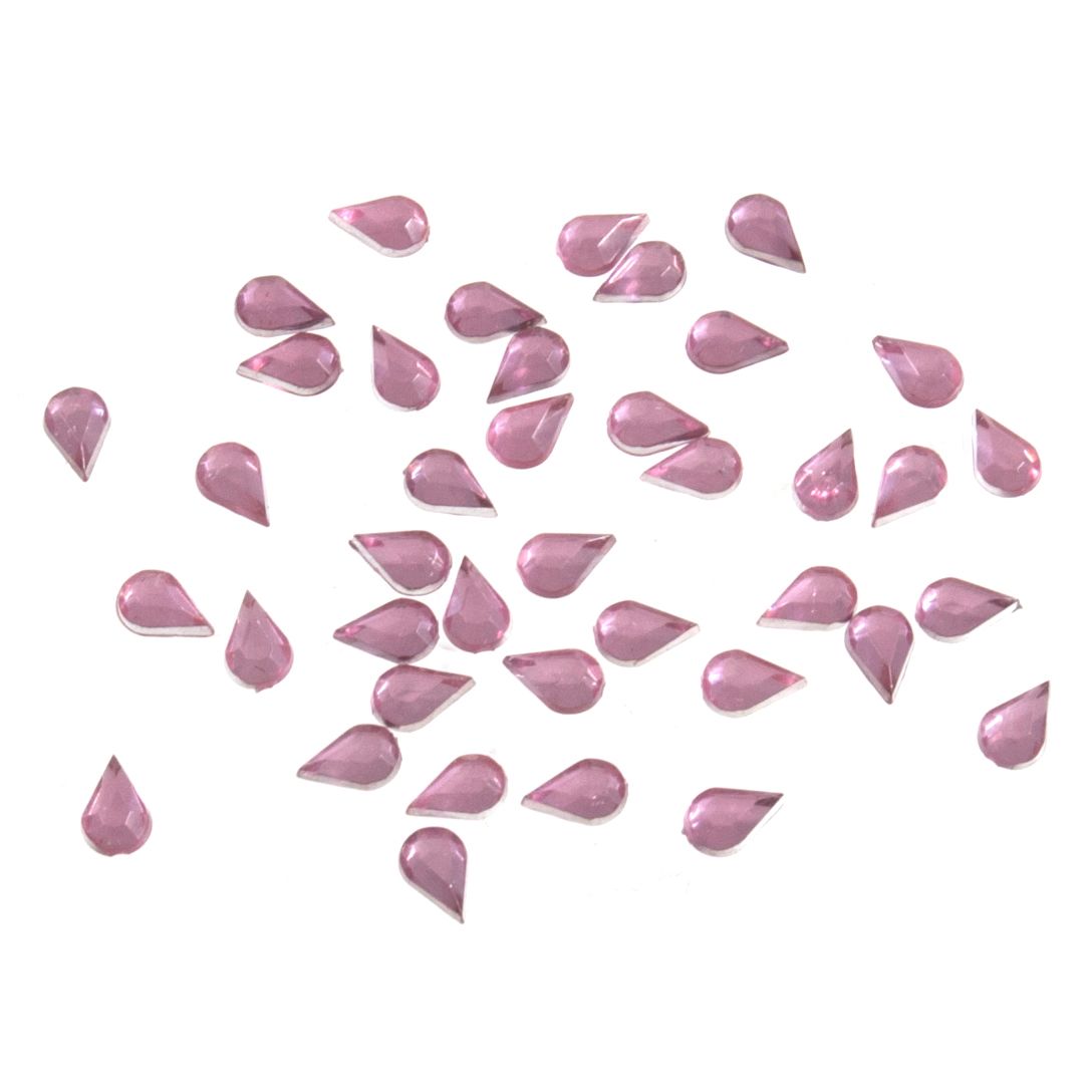 Acrylic Stones - Glue-On - Teardrop - 4mm x 6mm - Pink - Trimits (B6040/6)