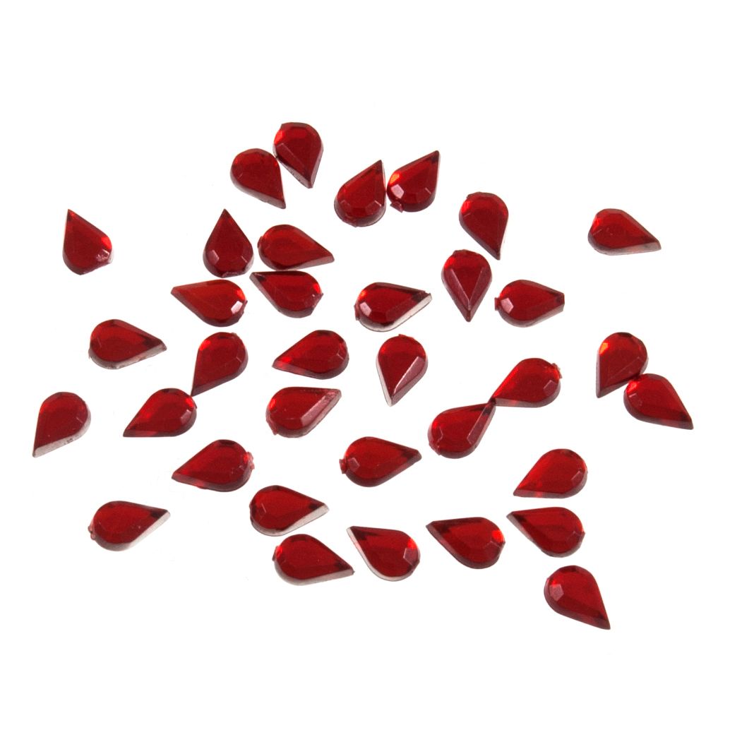 Acrylic Stones - Glue-On - Teardrop - 4mm x 6mm - Red - Trimits (B6040/8)