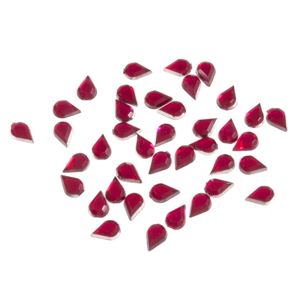 Acrylic Stones - Glue-On - Teardrop - 4mm x 6mm - Cerise - Trimits (B6040/7