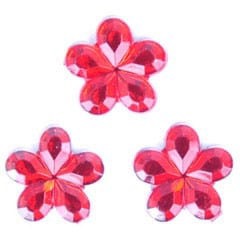 Acrylic Stones - Glue-On - Flower - Red - Trimits (B6043/8) AVAILABLE WHILST STOCKS LAST