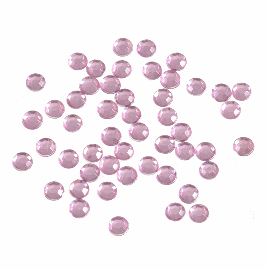 Acrylic Stones - Glue-On - Round - 5mm - Pink - Trimits (B6013/6) AVAILABLE WHILST STOCKS LAST