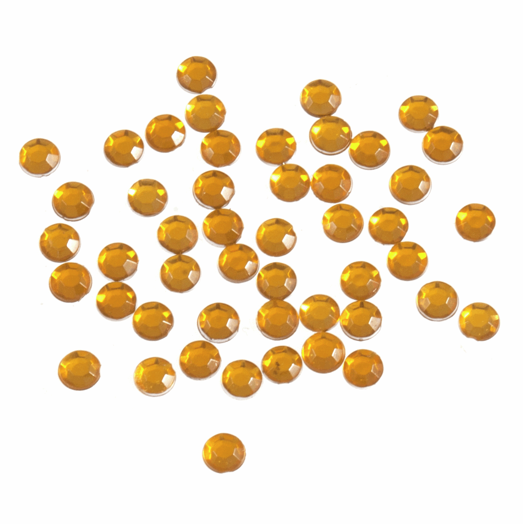 Acrylic Stones - Glue-On - Round - 5mm - Gold - Trimits (B6013/4) AVAILABLE WHILST STOCKS LAST