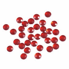 Acrylic Stones - Glue-On - Round - 7mm - Red - Trimits (B6014/8) AVAILABLE 