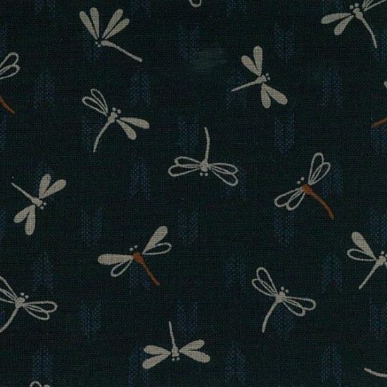 Japanese Fabric - Nara - Dragonflies - Navy (No. 102) - Sevenberry Fabrics