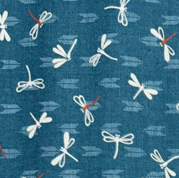 Japanese Fabric - Nara - Dragonflies - Teal (No. 111) - Sevenberry Fabrics