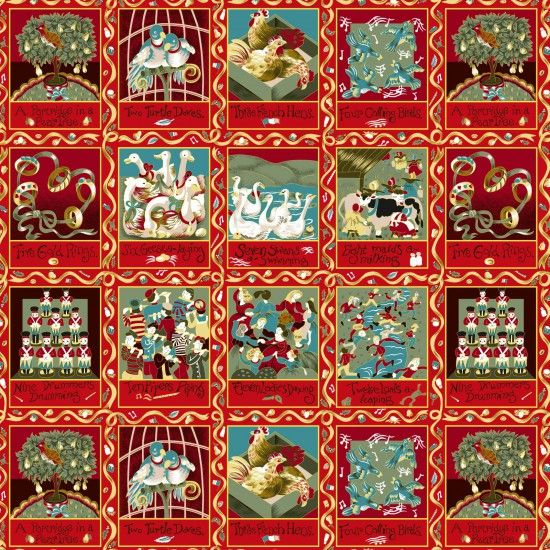 <!--20240731-->12 Days of Christmas (Red) - Nutex Fabrics 