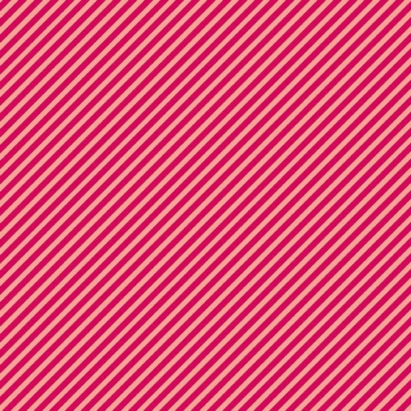 Last Fat Quarter - Makower - Sweet Shoppe Too - Candy Stripe - Ruby - 2/9236E2