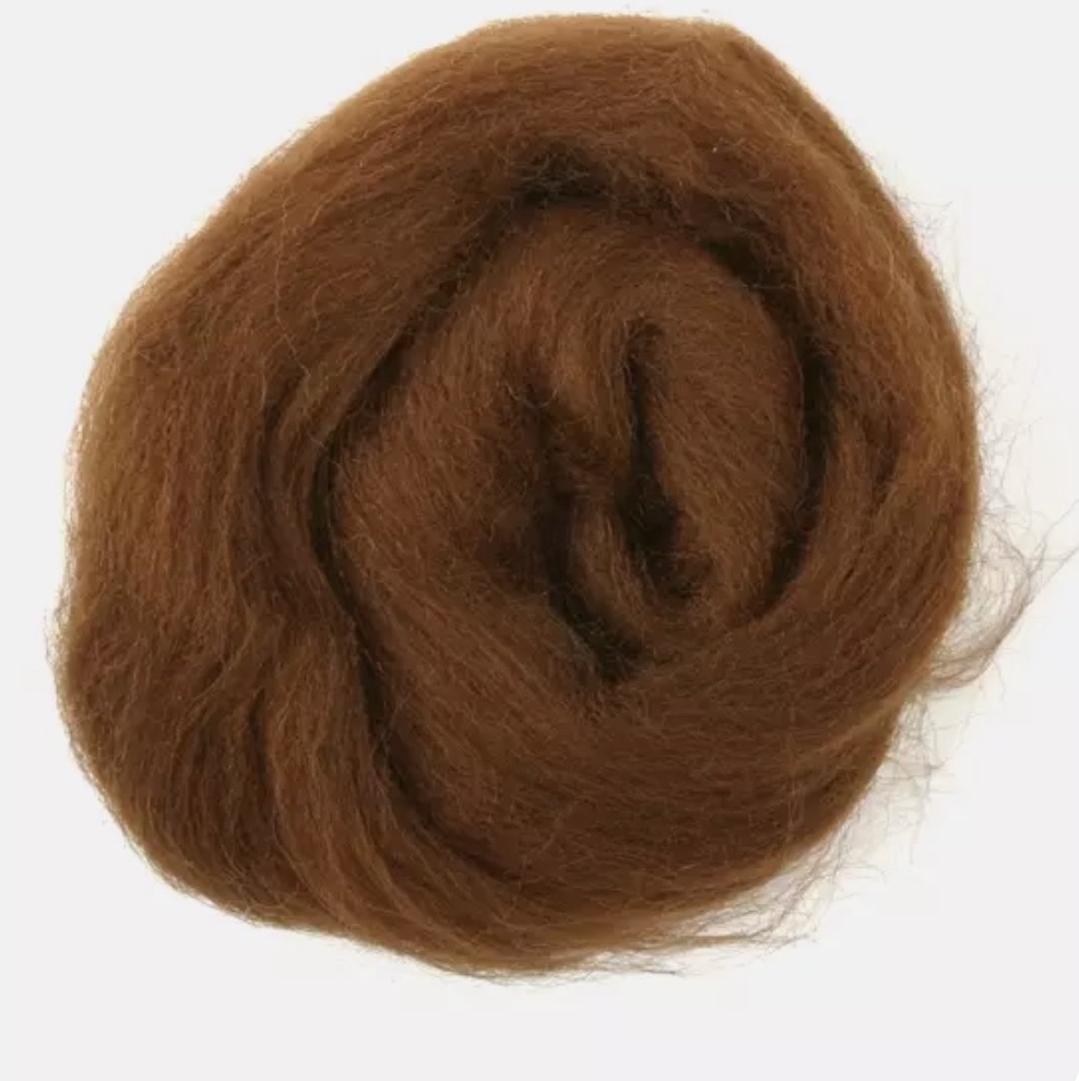 REDUCED TO CLEAR - Natural Wool Roving - Coffee - 10g