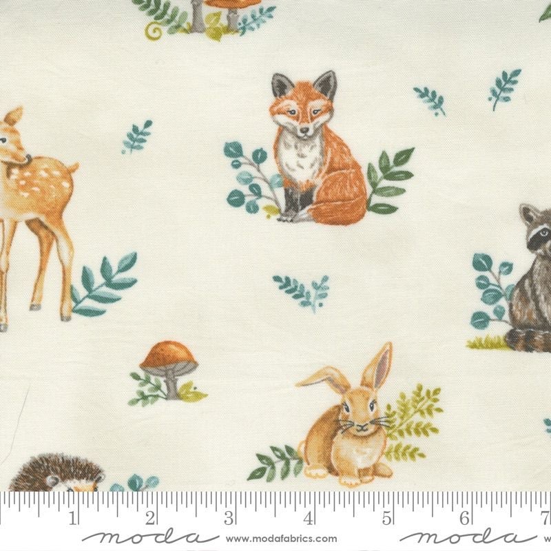 Last Fat Quarter - Moda - Effie's Woods - Animals - No. 56011 11 (Cream)