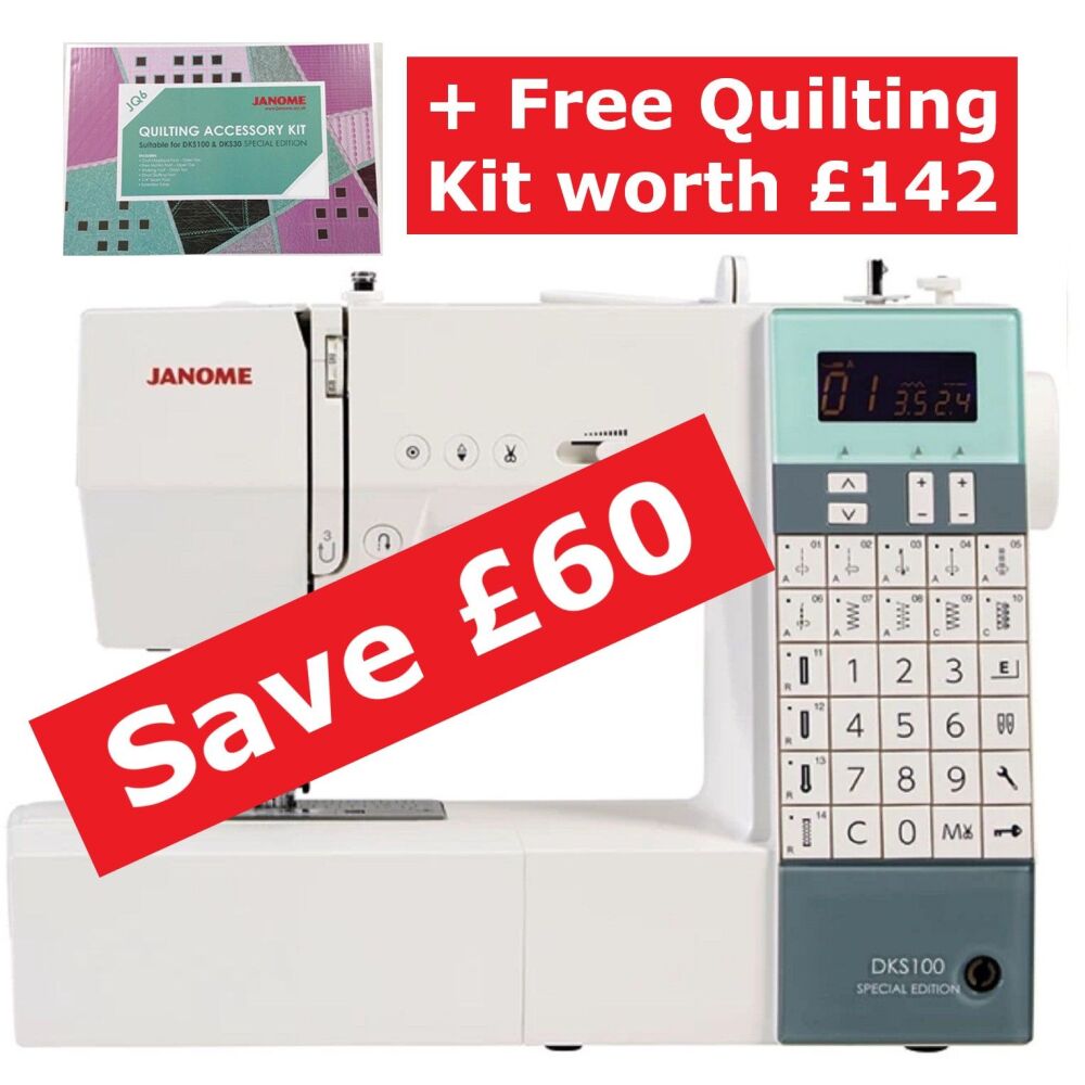 Janome DKS100 SE - save £60 plus free quilting kit worth £142