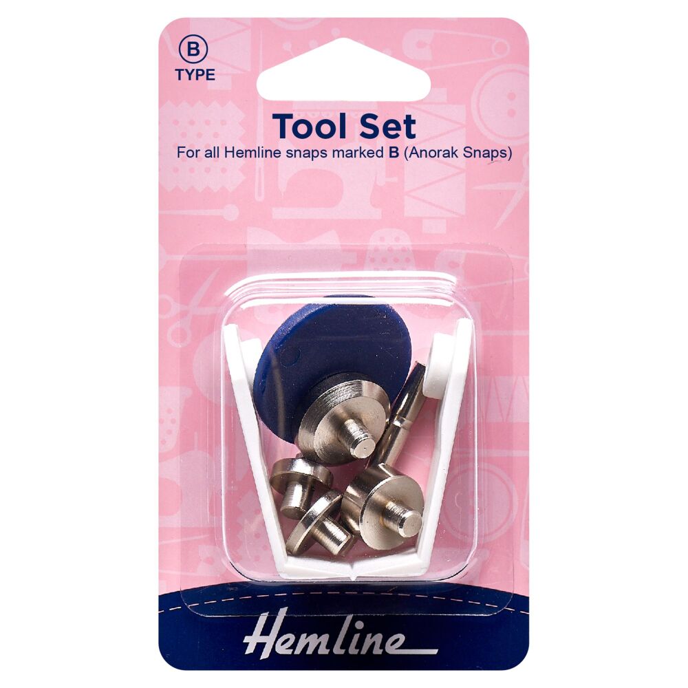Reduced to Clear - Snap Fasteners Tool Set - For Hemline snaps marked 'B' (Anorak / Jacket Snaps) -  Hemline (H408)