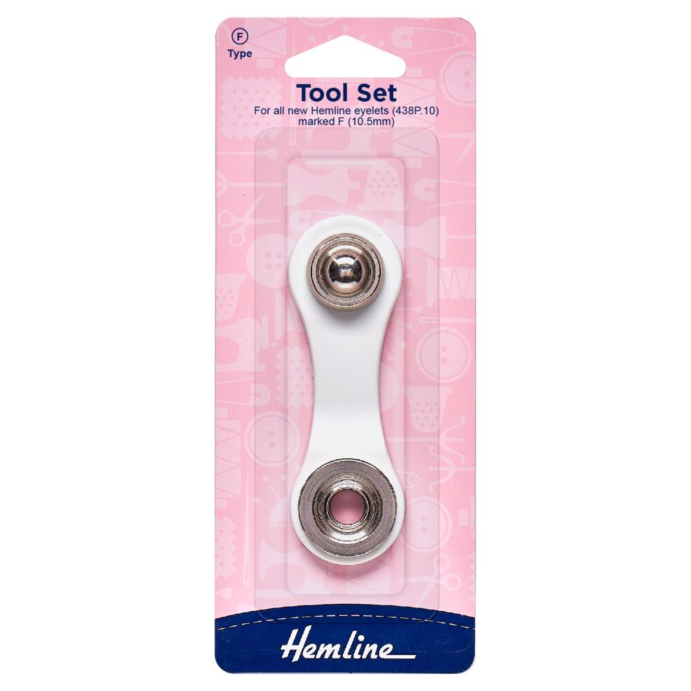 Reduced to Clear - Eyelets Tool Set - For Hemline eyelets marked 'F' (10.5mm) -  Hemline (H439P.10)