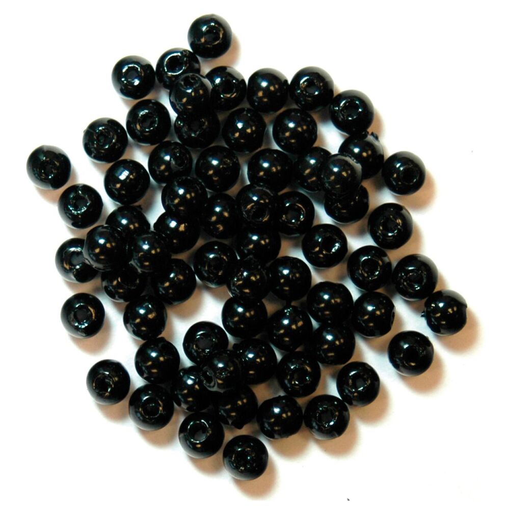 Pearl Beads - 4mm - Black - Extra Value Pack of 380 (approx) - Trimits (9204/06)