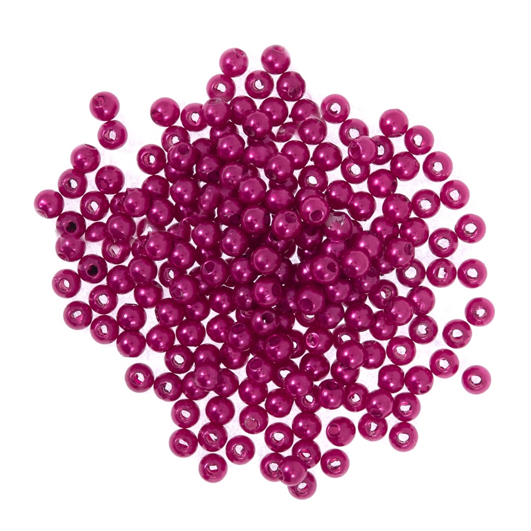 Pearl Beads - 4mm - Fuchsia - Pack of 86 (approx) - Trimits (204/25)