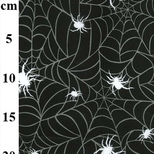 Poly Cotton Blend - Halloween - Spiders - No. TC0069BLACK