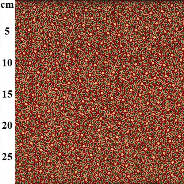 Rose & Hubble - Christmas 53" wide - Holly & Stars - Red - No. P387