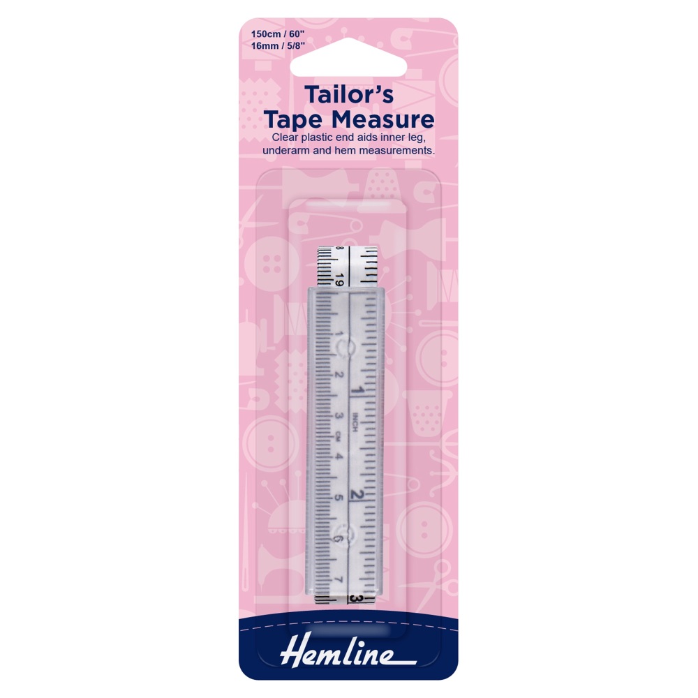 Tape Measure - Tailor’s (Plastic End) - 150cm / 60” - Hemline (H259)