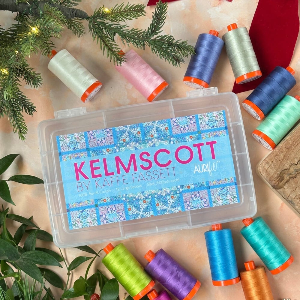 Aurifil Designer Collection - Kelmscott by Kaffe Fassett - 12 Large Spools of Cotton 50wt