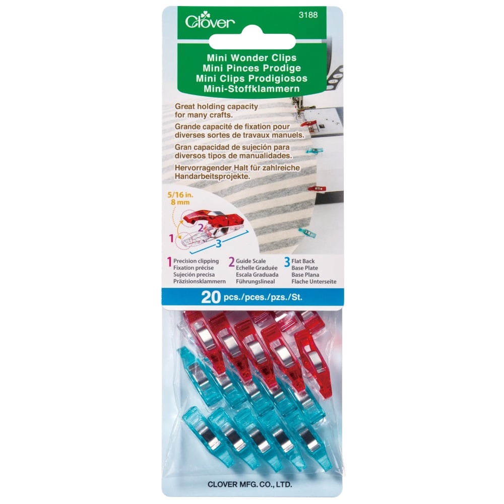 Mini Wonder Clips - Red & Blue - Pack of 20 - Clover (CL3188)