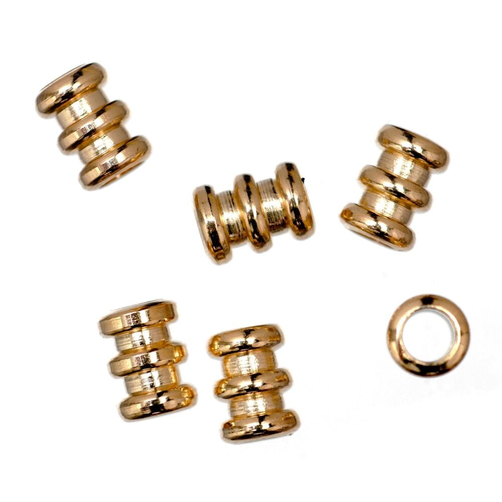 REDUCED TO CLEAR - Tube Spacers - Gilt Coloured - Pack of 6 - Trimits (302/02)