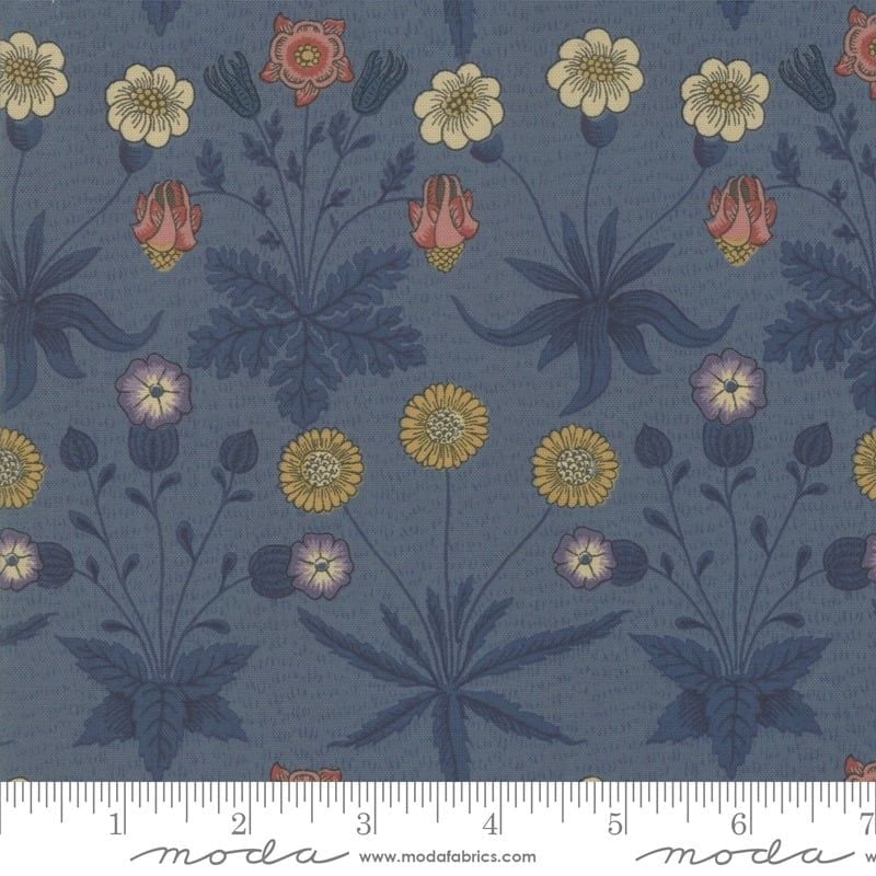 Last Fat Quarter - Best Of Morris Fall - Daisy 1865 to 1875 - 33493 21 (Indigo) - Moda Fabrics (1 available)