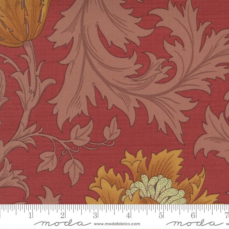 Last Fat Quarter - Best Of Morris by Barbara Brackman - Anemone - No. 8366 16  (Deep Red) - Moda Fabrics (1 available)