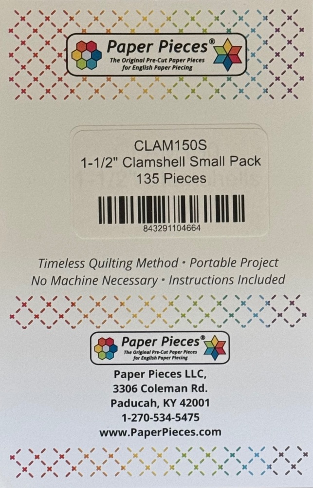 1 ½" Clamshell Paper Pieces - 135 pieces (CLAM150)