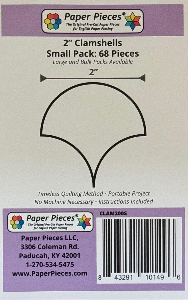 2" Clamshell Paper Pieces - 68 pieces (CLAM200)
